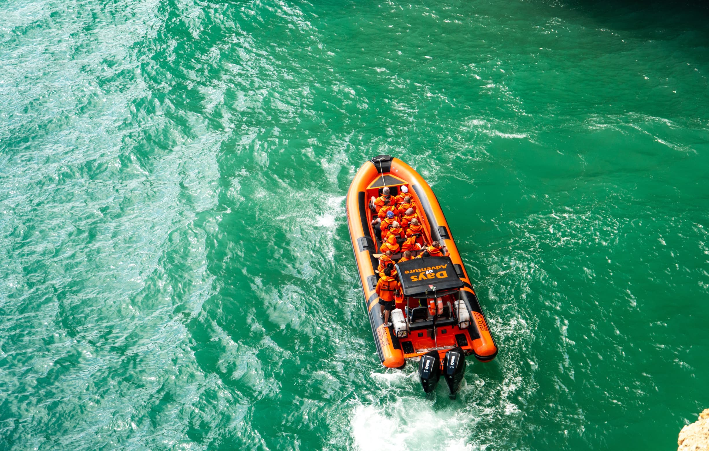 Benagil cave exploration tour with a high-speed boat