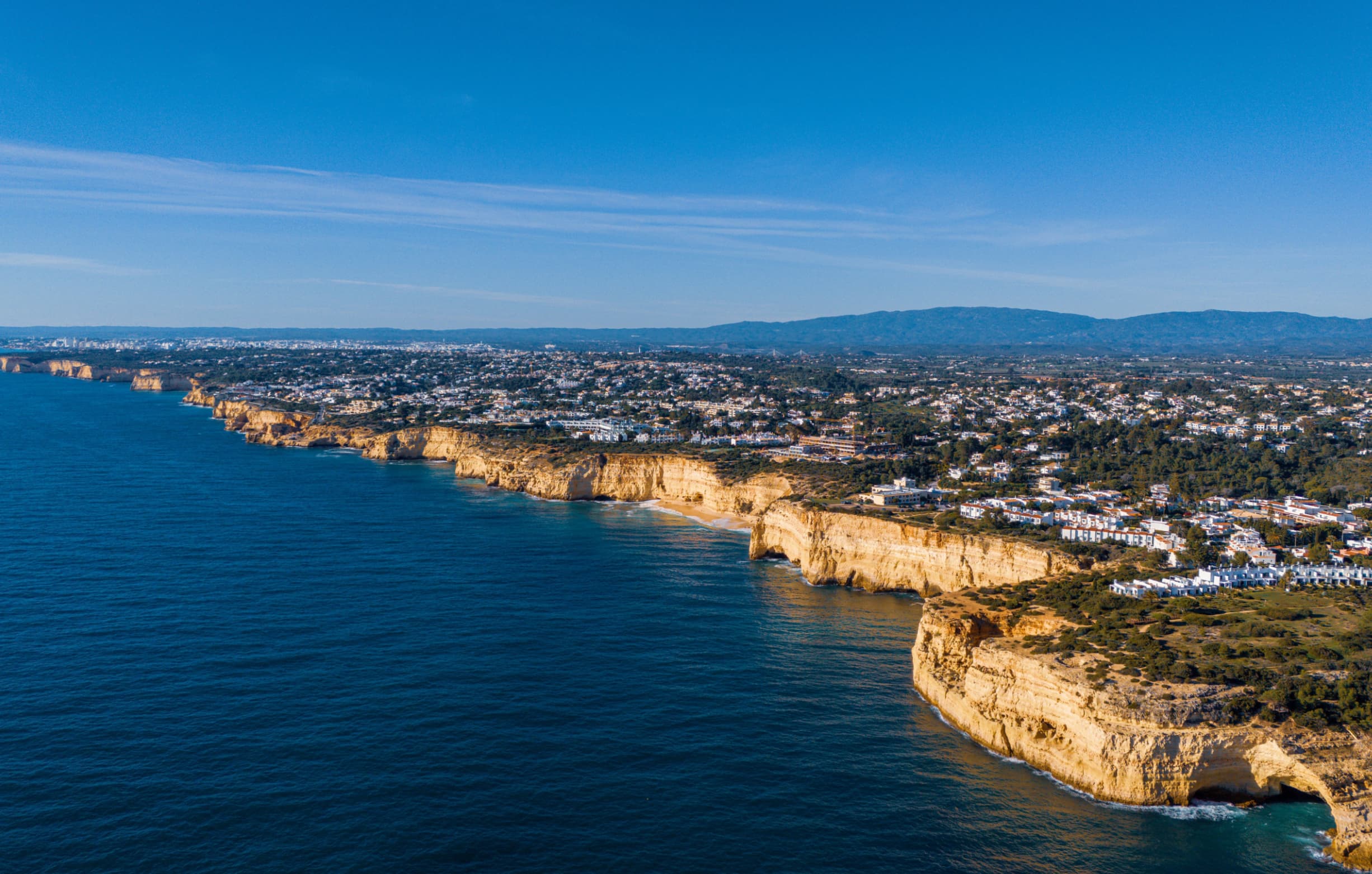 Algarve coastline views during a dolphin watching boat trip
