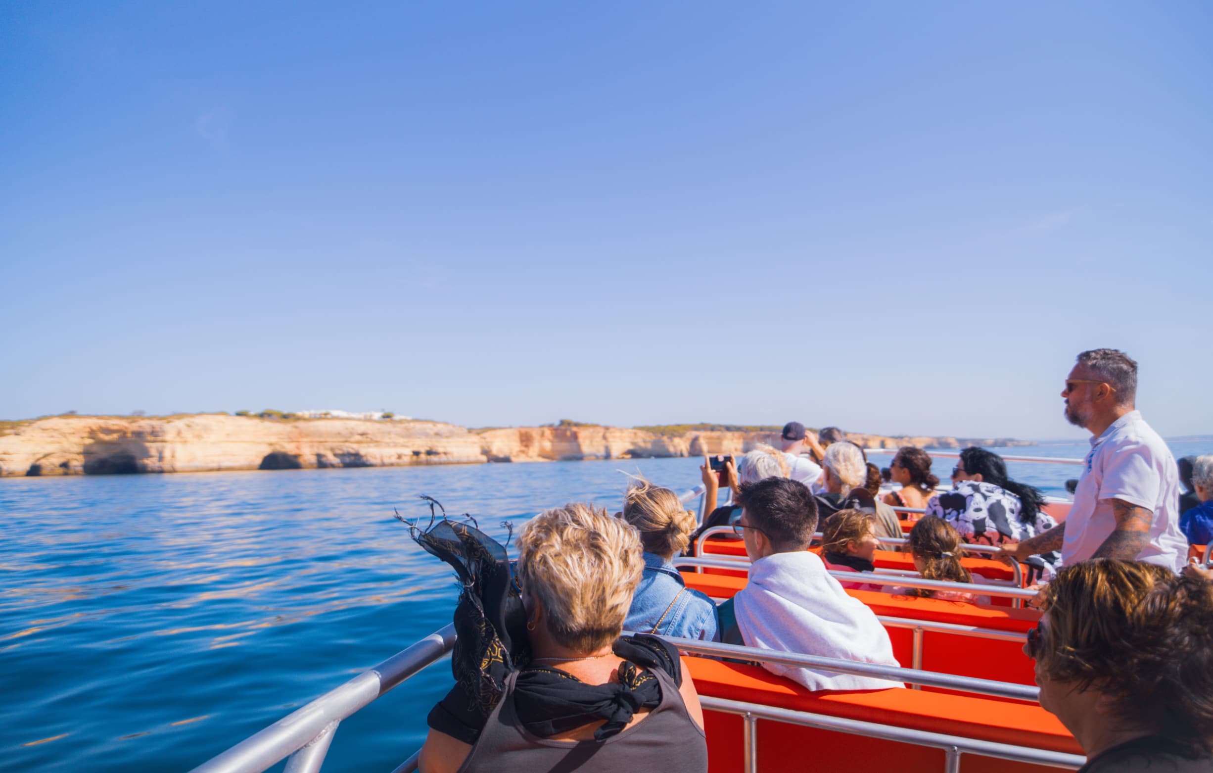 Scenic cruise to Benagil caves with dolphin watching in Algarve