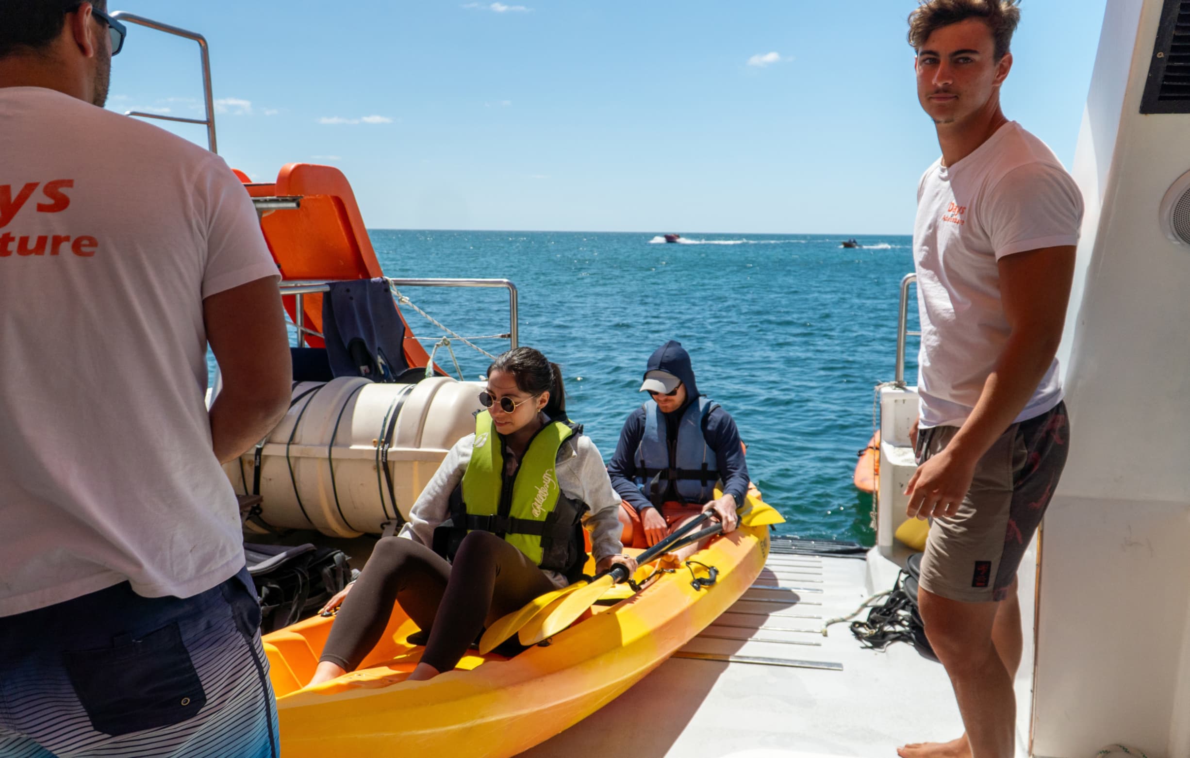 Scenic kayak and catamaran experience in Lagos Algarve