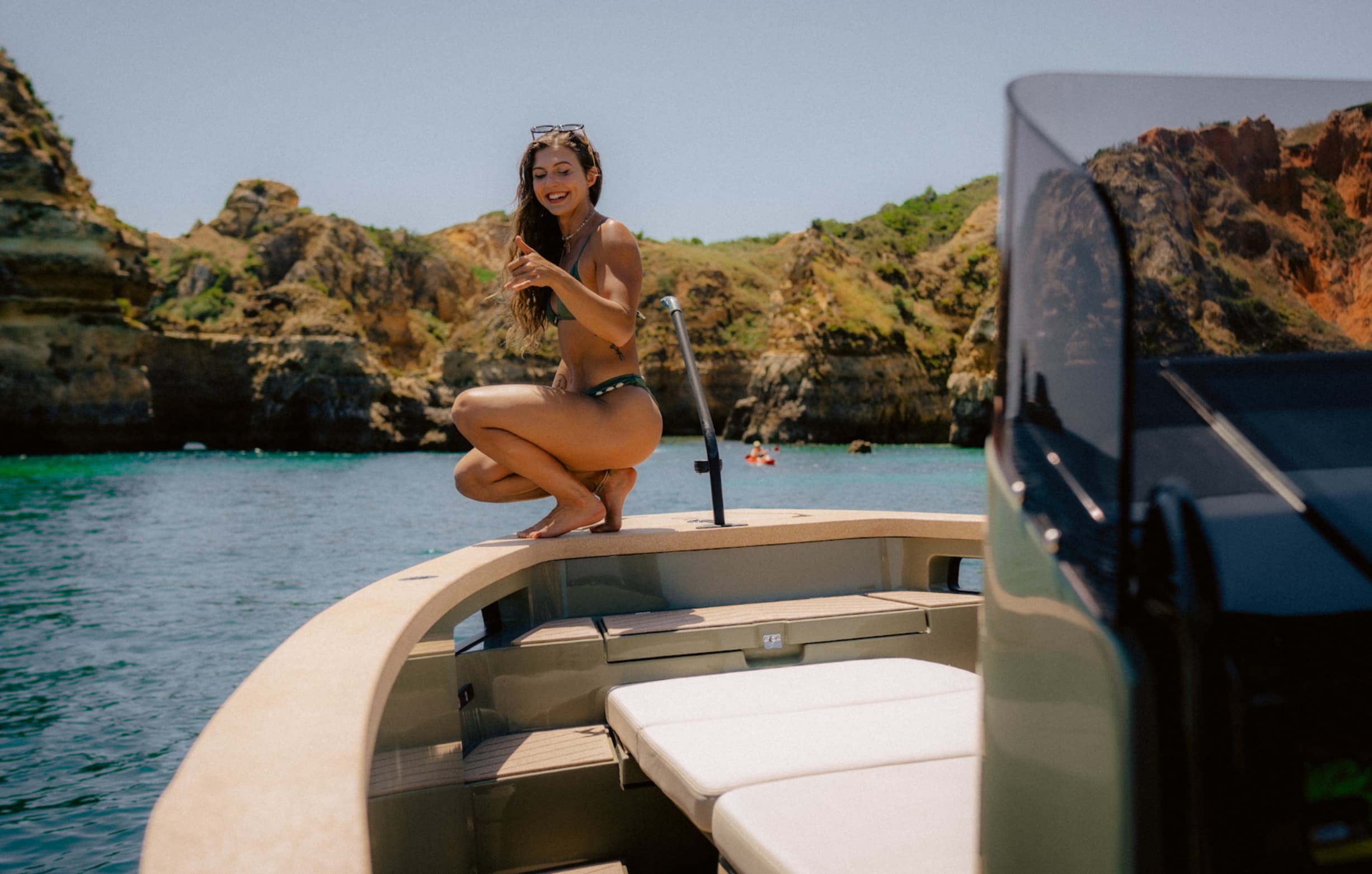 Luxury private boat experience on the Algarve coastline